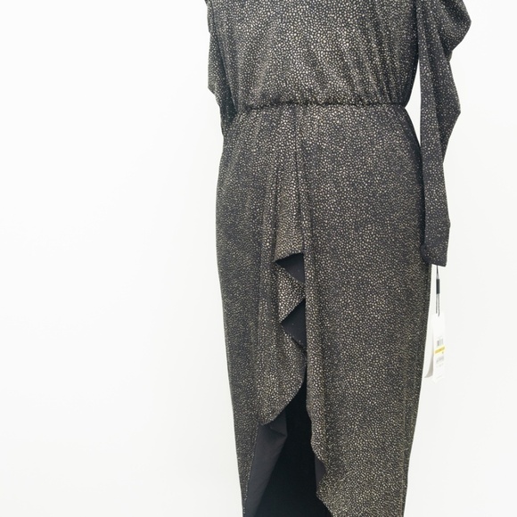 Calvin Klein Waterfall Ruffle Glitter Cocktail Dress - Picture 10 of 12